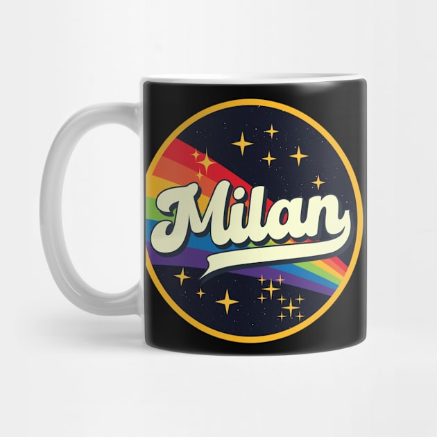 Milan // Rainbow In Space Vintage Style by LMW Art